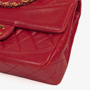 Chanel Classic Small Flap Bag Red Lambskin 24k Gold-Plated Hardware