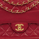Chanel Classic Small Flap Bag Red Lambskin 24k Gold-Plated Hardware