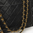 Chanel Classic Square Black Quilted Lambskin Double Flap Bag With 24K Gold-Plated Hardware, 1986-1988