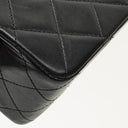 Chanel Classic Square Black Quilted Lambskin Double Flap Bag With 24K Gold-Plated Hardware, 1986-1988