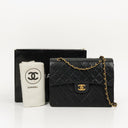 Chanel Classic Square Black Quilted Lambskin Double Flap Bag With 24K Gold-Plated Hardware, 1986-1988