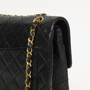 Chanel Classic Square Black Quilted Lambskin Double Flap Bag With 24K Gold-Plated Hardware, 1986-1988