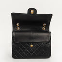 Chanel Classic Square Black Quilted Lambskin Double Flap Bag With 24K Gold-Plated Hardware, 1986-1988