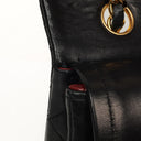 Chanel Classic Square Black Quilted Lambskin Double Flap Bag With 24K Gold-Plated Hardware, 1986-1988