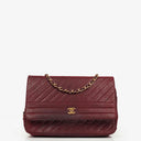 Chanel Classic Diagonal Quilted Lambskin Single Flap Bag With 24K Gold-Plated Hardware