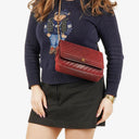 Chanel Classic Diagonal Quilted Lambskin Single Flap Bag With 24K Gold-Plated Hardware