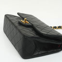 Chanel Classic Vintage Black Quilted Lambskin Small Double Flap Bag With 24K Gold-Plated Hardware