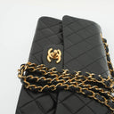 Chanel Classic Vintage Black Quilted Lambskin Small Double Flap Bag With 24K Gold-Plated Hardware