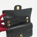 Chanel Classic Vintage Black Quilted Lambskin Small Double Flap Bag With 24K Gold-Plated Hardware