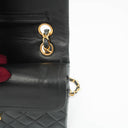 Chanel Classic Vintage Black Quilted Lambskin Small Double Flap Bag With 24K Gold-Plated Hardware