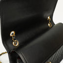 Chanel Medium Classic Vintage Double Flap Bag Black Quilted Lambskin 24K Gold-Plated Hardware