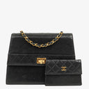 Chanel Classic Vintage Medium Black Quilted Lambskin Trapeze Bag, 1989-1991