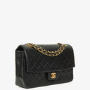 Chanel Classic Vintage Single Flap Bag Black Quilted Lambskin 24K Gold-Plated Hardware