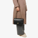 Chanel Classic Vintage Single Flap Bag Black Quilted Lambskin 24K Gold-Plated Hardware