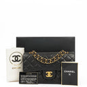 Chanel Classic Vintage Small Double Flap Bag In Black Quilted Lambskin And 24K Gold-Plated Hardware