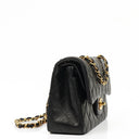 Chanel Classic Vintage Small Double Flap Bag In Black Quilted Lambskin And 24K Gold-Plated Hardware