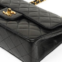 Chanel Classic Vintage Small Double Flap Bag In Black Quilted Lambskin And 24K Gold-Plated Hardware