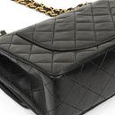 Chanel Classic Vintage Small Double Flap Bag In Black Quilted Lambskin And 24K Gold-Plated Hardware