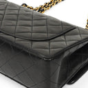 Chanel Classic Vintage Small Double Flap Bag In Black Quilted Lambskin And 24K Gold-Plated Hardware