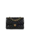 Chanel Classic Vintage Small Double Flap Bag In Navy Quilted Lambskin And 24K Gold-Plated Hardware