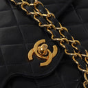 Chanel Classic Vintage Small Double Flap Bag In Navy Quilted Lambskin And 24K Gold-Plated Hardware