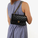 Chanel Classic Vintage Small Double Flap Bag In Navy Quilted Lambskin And 24K Gold-Plated Hardware
