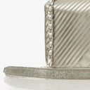 Chanel Coco Boy Flap Bag Silver Quilted Patent Leather