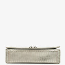 Chanel Coco Boy Flap Bag Silver Quilted Patent Leather