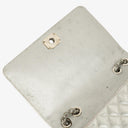 Chanel Coco Boy Flap Bag Silver Quilted Patent Leather