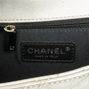 Chanel Coco Boy Flap Bag Silver Quilted Patent Leather