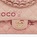Chanel COCO Print Medium Classic Double Flap Flap Bag 24K Gold-Plated Hardware