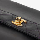 Chanel Dark Purple Quilted Lambskin Vintage Mini Trapeze Classic Single Flap Bag