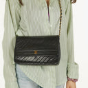 Chanel Diagonal Medium Classic Black Quilted Lambskin Single Flap Bag With 24K Gold-Plated Hardware