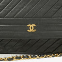 Chanel Diagonal Medium Classic Black Quilted Lambskin Single Flap Bag With 24K Gold-Plated Hardware