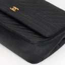 Chanel Diagonal Medium Classic Navy Quilted Lambskin Single Flap Bag With 24K Gold-Plated Hardware