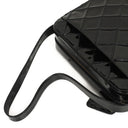 Chanel Diamond Stitch Black Quilted Patent Leather Shoulder Bag