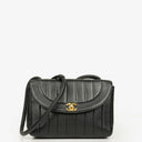 Chanel Diana Black Vertical Quilted Lambskin Single Flap Bag With 24K Gold-Plated Hardware