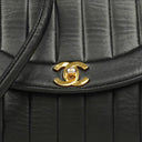 Chanel Diana Black Vertical Quilted Lambskin Single Flap Bag With 24K Gold-Plated Hardware