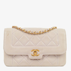 Chanel Diana Quilted Lambskin Vintage Medium Flap Bag With 24K Gold-Plated Hardware