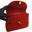 Chanel Diana Vertical Quilted Single Flap Bag Wine Red Suede 24K Gold-Plated Hardware