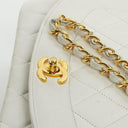 Chanel Diana White Quilted Lambskin Vintage Medium Flap Bag With 24K Gold-Plated Hardware