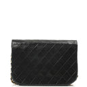 Chanel Double Flap Black Lambskin Half Moon With 24K Gold-Plated Hardware