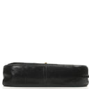 Chanel Double Flap Black Lambskin Half Moon With 24K Gold-Plated Hardware