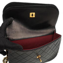 Chanel Double Flap Black Lambskin Half Moon With 24K Gold-Plated Hardware