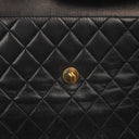 Chanel Double Flap Black Lambskin Half Moon With 24K Gold-Plated Hardware
