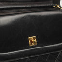 Chanel Double Flap Black Lambskin Half Moon With 24K Gold-Plated Hardware