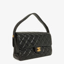 Chanel Double-Sided Flap Bag Black Lambskin 24k Gold-Plated Hardware