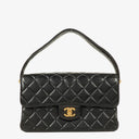 Chanel Double-Sided Flap Bag Black Lambskin 24k Gold-Plated Hardware