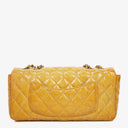Chanel East West Crinkled Patent Leather Flap Bag