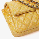 Chanel East West Crinkled Patent Leather Flap Bag